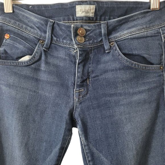 Hudson Jeans Womens Size 27 Straight Leg Low Rise Dark Wash Jeans Made In USA - Picture 1 of 4